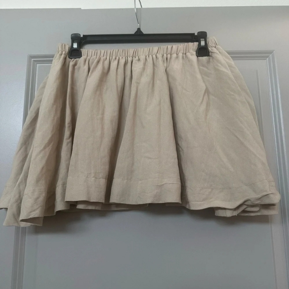 MABLE Anthopologie Small BEIGE 2 Piece Blouse & Mini Skort Set - Picture 6 of 7